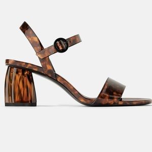 ZARA TORTOISESHELL CHUNKY HEEL SANDAL